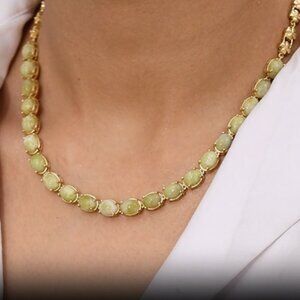 Connemara Marble 28.50 ctw Irish Blessing Clover Leaf Necklace